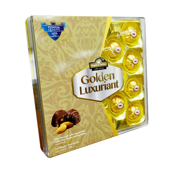 Royal Golden Luxuriant Almond Nut Choco (Square Container)